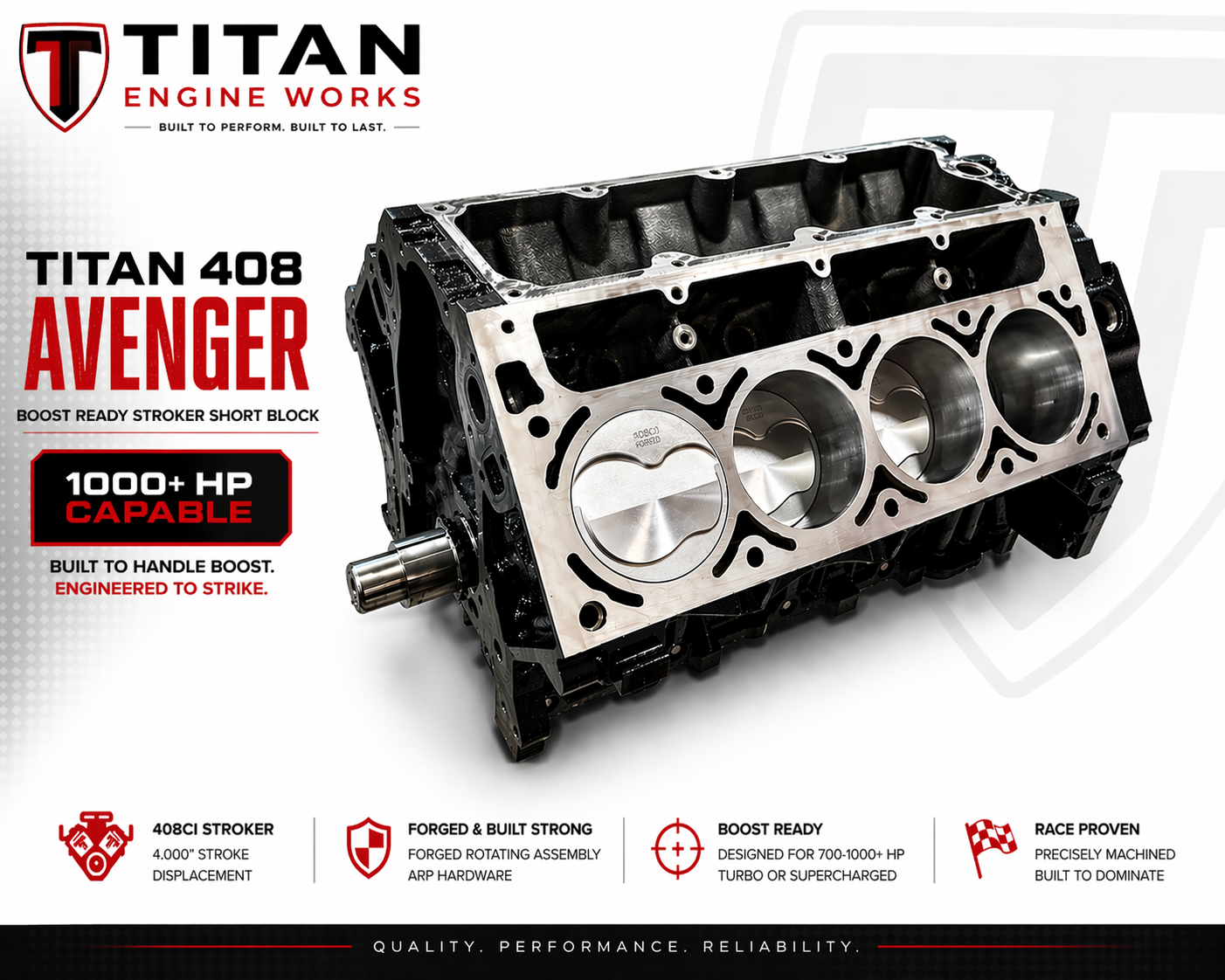 408ci Naturally Aspirated LS Stroker Short Block