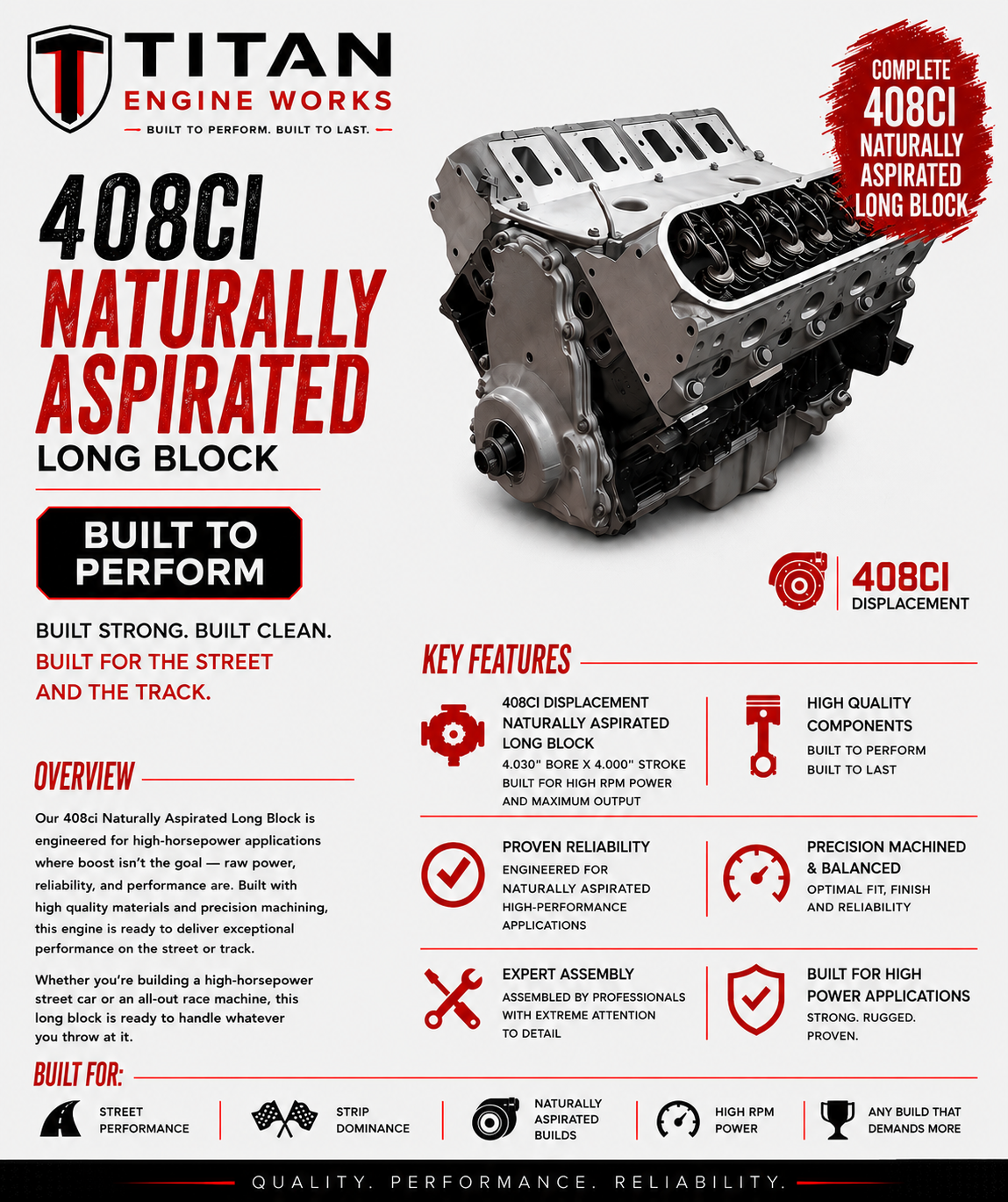 408ci LS Stroker Naturally Aspirated Long Block