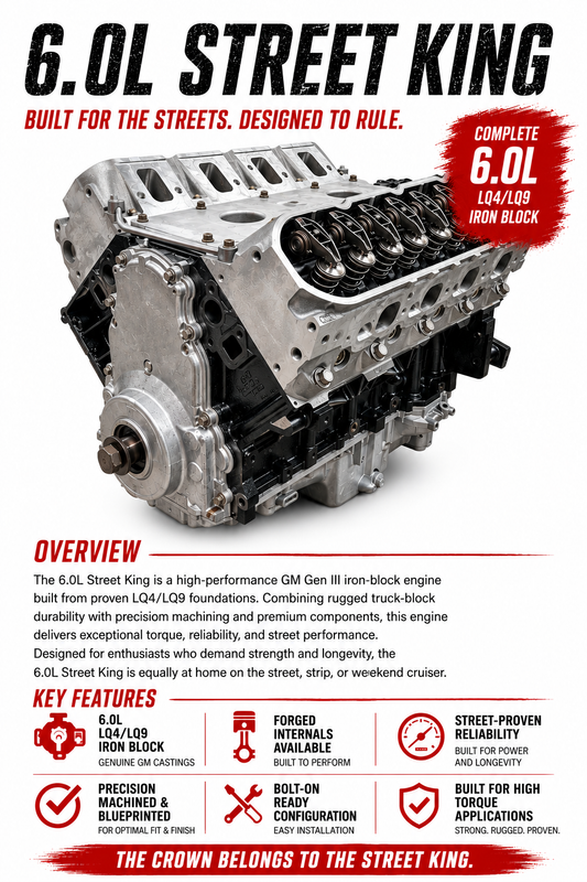 6.0L (370ci) Naturally Aspirated LS Long Block